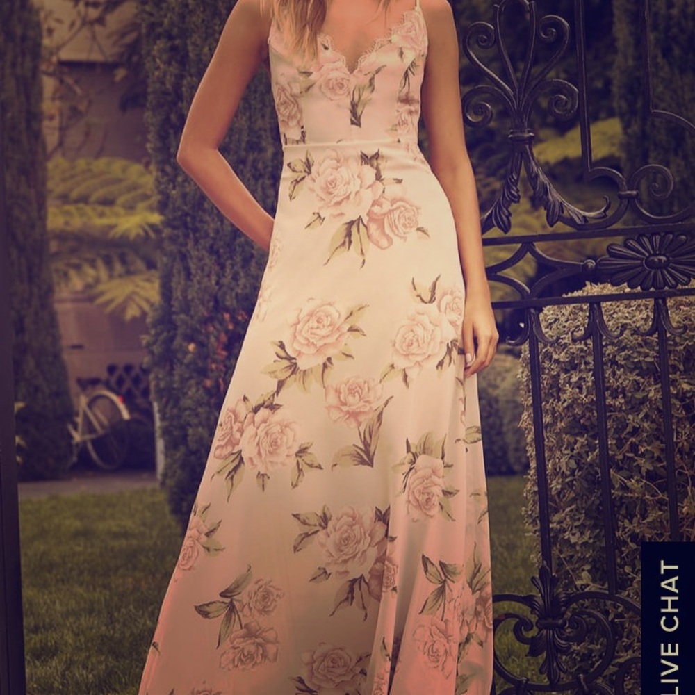 Lulus blush pink floral maxi